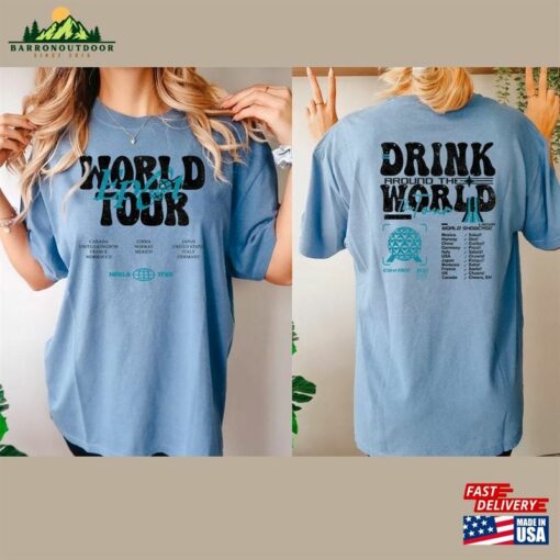 Epcot Drink Around The World Tour 2023 Shirt Center 1982 Sweatshirt Mickey And Friends T-Shirt Classic
