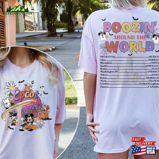 Epcot Halloween Comfort Colors Shirt Boozin Around The World 2023 Drinking Unisex Classic
