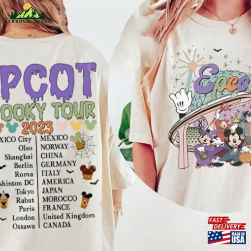 Epcot Halloween Shirt Boozin Around The World 2023 Drinking T-Shirt Hoodie