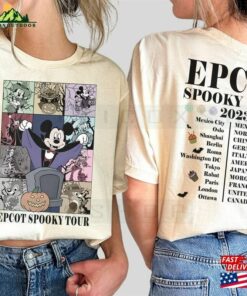 Epcot Halloween Spooky Tour 2023 Shirt Disney 2 Sided The Eras Family Hoodie T-Shirt
