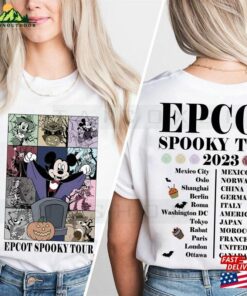 Epcot Halloween Spooky Tour 2023 Shirt Disney 2 Sided The Eras Family Hoodie T-Shirt