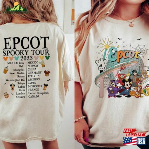 Epcot Halloween Spooky Tour 2023 Shirt Disney World Food And Wine Hoodie Unisex