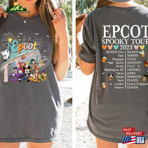 Epcot Halloween Spooky Tour 2023 Shirt Disney World Food And Wine Hoodie Unisex