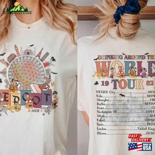 Epcot Halloween Tee World Tour Shirt Mickey And Friends Unisex Hoodie