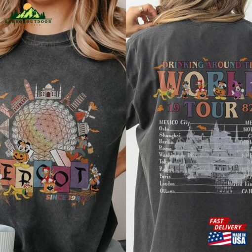 Epcot Halloween Tee World Tour Shirt Mickey And Friends Unisex Hoodie