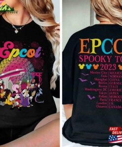 Epcot Spooky Tour Disney Halloween 2023 Shirt 2 Sided Sweatshirt Mickey And Friends Unisex