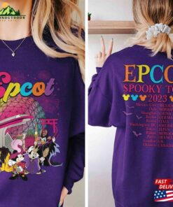 Epcot Spooky Tour Disney Halloween 2023 Shirt 2 Sided Sweatshirt Mickey And Friends Unisex 3