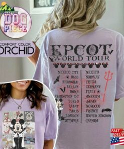 Epcot World Tour Halloween Comfort Color Shirt Mickey And Friends Disneyland Hoodie Classic