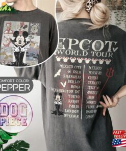 Epcot World Tour Halloween Comfort Color Shirt Mickey And Friends Disneyland Hoodie Sweatshirt