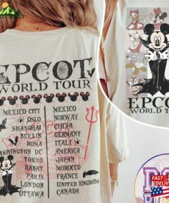 Epcot World Tour Halloween Comfort Color Shirt Mickey And Friends Disneyland T-Shirt Sweatshirt
