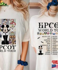 Epcot World Tour Halloween Shirt Mickey And Friends Disney Shirts Drink Around The Sweatshirt T-Shirt