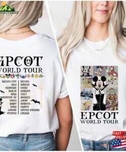 Epcot World Tour Halloween Shirt Mickey And Friends Disney Shirts Drink Around The Sweatshirt T-Shirt