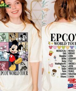 Epcot World Tour Mickey And Friends Eras Shirt Disneyland Family Trip Vintage Retro T-Shirt Classic