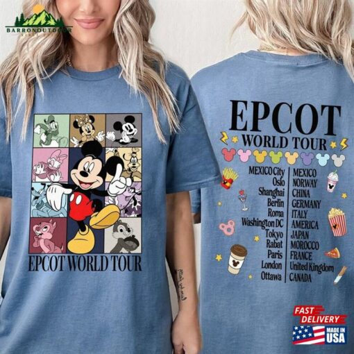 Epcot World Tour Mickey And Friends Eras Shirt Disneyland Family Trip Vintage Retro T-Shirt Classic
