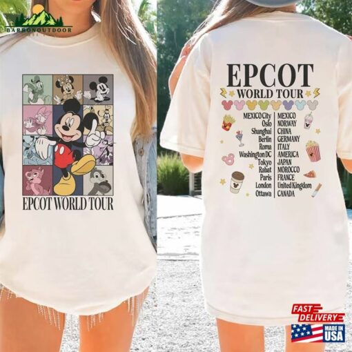 Epcot World Tour Mickey And Friends Eras Shirt Disneyland Family Trip Vintage Retro T-Shirt Classic