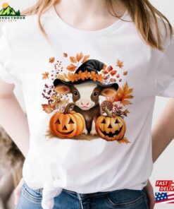 Fall Cow Shirt Pumpkin Western Classic Unisex