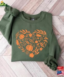 Fall Heart Shirt Sweatshirt Women Autumn Doodles Sweater Unisex