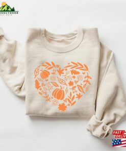 Fall Heart Shirt Sweatshirt Women Autumn Doodles Sweater Unisex 3