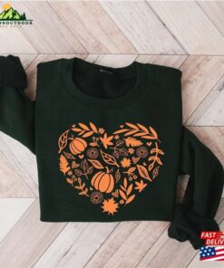 Fall Heart Shirt Sweatshirt Women Autumn Doodles Sweater Unisex 4