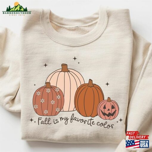 Fall Is My Favorite Color Shirt Pumpkin Patch Autumn Gifts Classic Sweatshirt