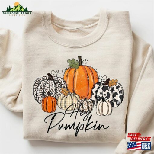 Fall Shirt For Women Thanksgiving Hey Pumpkin T-Shirt Hoodie