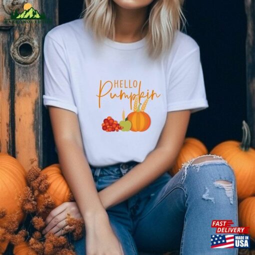 Fall Shirt For Women Thanksgiving Hey Pumpkin T-Shirt Sweatshirt