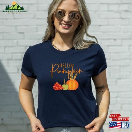 Fall Shirt For Women Thanksgiving Hey Pumpkin T-Shirt Sweatshirt