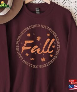 Fall Women Sweatshirt Autumn Leaves Maple Leaf T-Shirt Classic