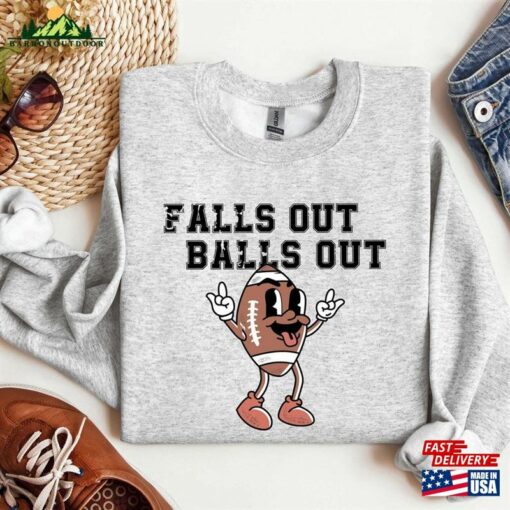 Falls Out Balls Football Shirt Game Day Retro Fall T-Shirt Sweatshirt