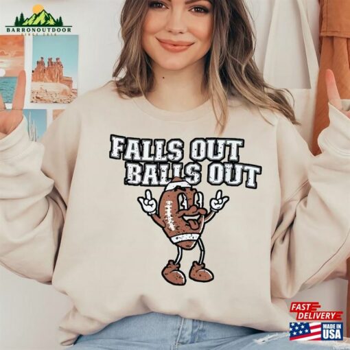 Falls Out Balls Football Shirt Game Day Retro Fall Unisex Classic