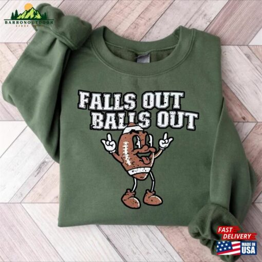 Falls Out Balls Football Shirt Game Day Retro Fall Unisex Classic