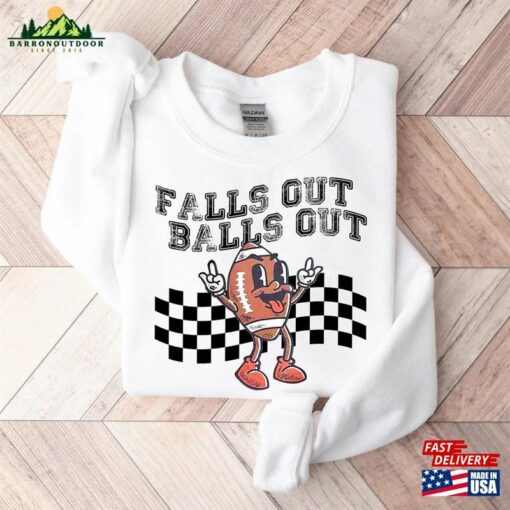 Falls Out Balls Football Shirt Game Day Vintage Thanksgiving Hoodie Unisex