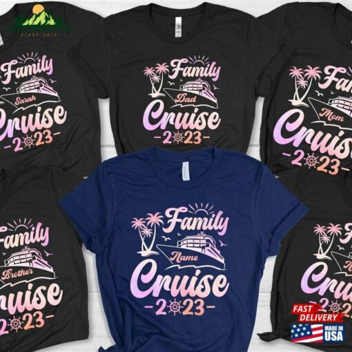 Family Cruise 2023 Shirt Vacation Shirts Custom Name Group Matching T-Shirts Hoodie Classic