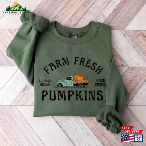 Farm Fresh Pumpkins Fall Women Sweatshirt Thanksgiving Sweater Pumpkin Unisex