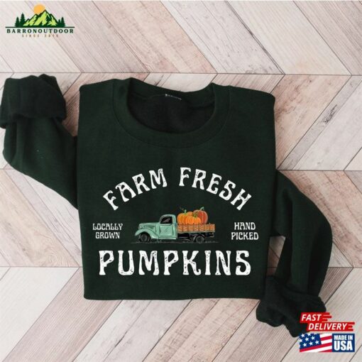 Farm Fresh Pumpkins Fall Women Sweatshirt Thanksgiving Sweater Pumpkin Unisex