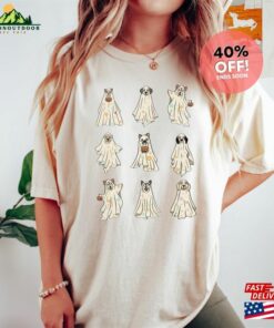 Floral Ghost Dogs Halloween Sweatshirt Spooky Dog T Shirt 2023 Happy Funny Hoodie 4