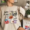 Floral Ghost Dogs Halloween Sweatshirt Spooky Dog T-Shirt 2023 Happy Funny Hoodie Unisex