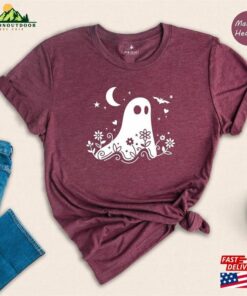 Floral Ghost Shirt Halloween Party T-Shirt Classic Unisex