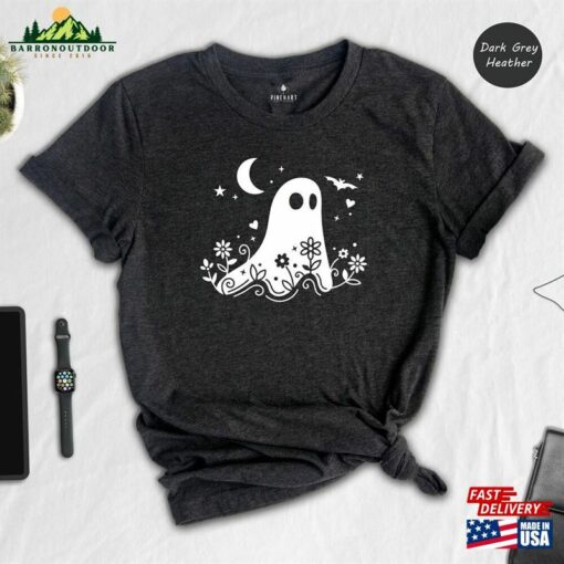 Floral Ghost Shirt Halloween Party T-Shirt Classic Unisex