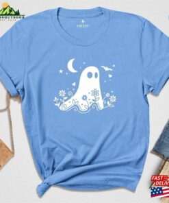 Floral Ghost Shirt Halloween Party T Shirt Classic Unisex 4