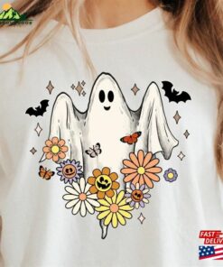 Floral Ghost Shirt Halloween Unisex Sweatshirt