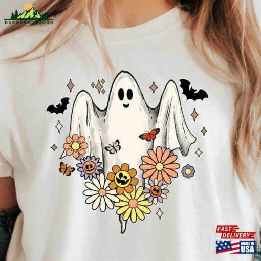 Floral Ghost Shirt Halloween Unisex Sweatshirt