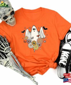 Floral Ghost Shirt Halloween Unisex Sweatshirt