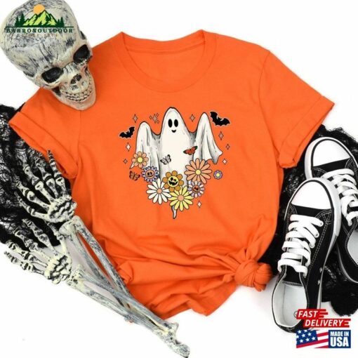 Floral Ghost Shirt Halloween Unisex Sweatshirt