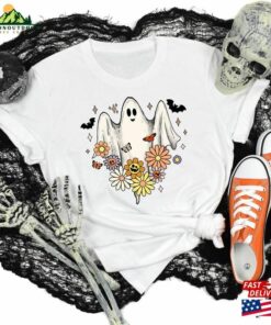 Floral Ghost Shirt Halloween Unisex Sweatshirt 4