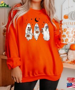 Floral Ghost Sweatshirt Halloween Sweater Shirt T-Shirt