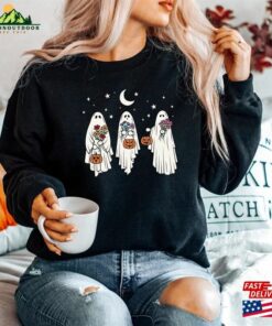 Floral Ghost Sweatshirt Halloween Sweater Shirt T Shirt 3