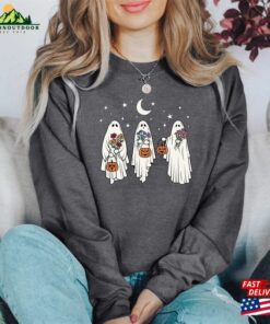 Floral Ghost Sweatshirt Halloween Sweater Shirt T Shirt 4