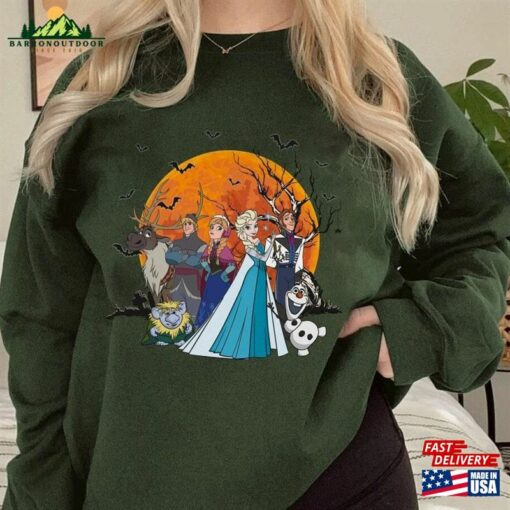 Frozen Elsa Anna Princess Team Trick Or Treat Pumpkin Comfort Colors T-Shirt Hoodie