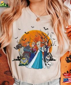 Frozen Elsa Anna Princess Team Trick Or Treat Pumpkin Comfort Colors T-Shirt Hoodie